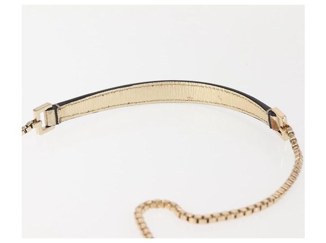 Borsa a spalla in pelle Gancini Chain di Salvatore Ferragamo, oro, Auth 142823 - vista 9
