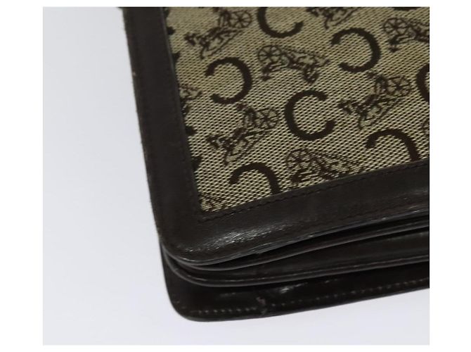 Céline Borsa a Spalla Celine C Sulky in Tela Marrone Oro Auth 141070 D'oro - vista 15