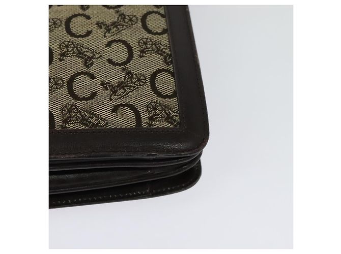 Céline Borsa a Spalla Celine C Sulky in Tela Marrone Oro Auth 141070 D'oro - vista 16