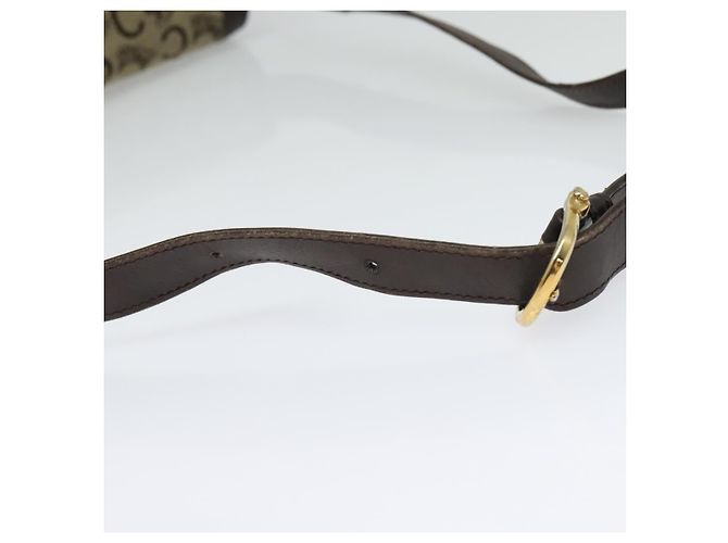 Céline Borsa a Spalla Celine C Sulky in Tela Marrone Oro Auth 141070 D'oro - vista 7