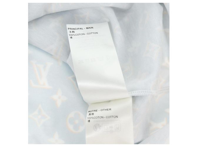 Camiseta de manga corta Monogram LOUIS VUITTON de algodón azul claro LV Auth 136319M - vista 12
