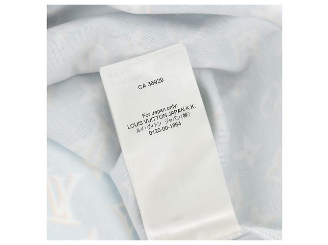Camiseta de manga corta Monogram LOUIS VUITTON de algodón azul claro LV Auth 136319M - vista 13