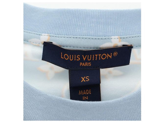 Camiseta de manga corta Monogram LOUIS VUITTON de algodón azul claro LV Auth 136319M - vista 6