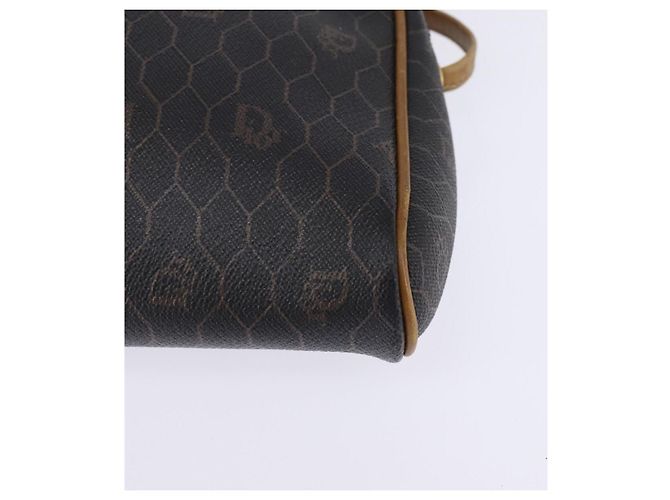 Sac à bandoulière en toile nid d'abeille PVC noir et or Auth BA5741 Christian Dior Doré - vue 14