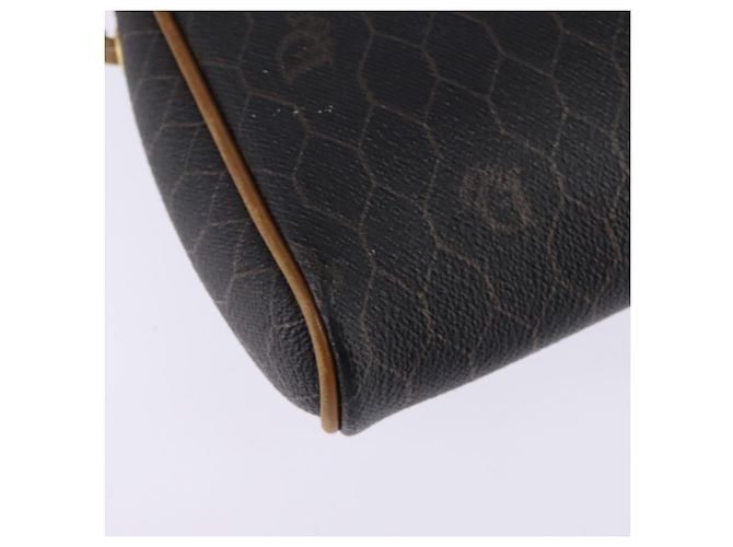 Sac à bandoulière en toile nid d'abeille PVC noir et or Auth BA5741 Christian Dior Doré - vue 15