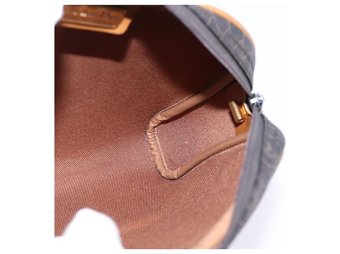 Sac à bandoulière en toile nid d'abeille PVC noir et or Auth BA5741 Christian Dior Doré - vue 17