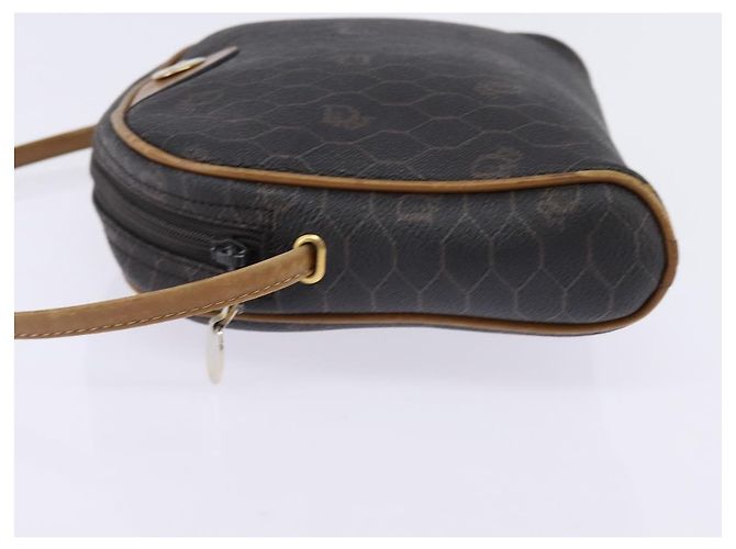 Sac à bandoulière en toile nid d'abeille PVC noir et or Auth BA5741 Christian Dior Doré - vue 3