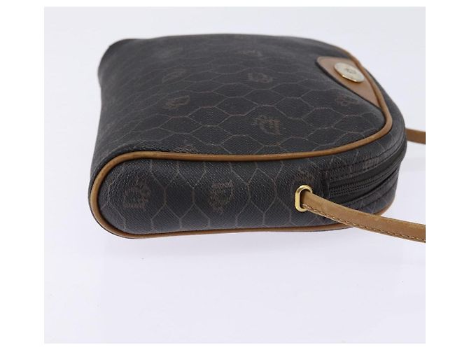 Sac à bandoulière en toile nid d'abeille PVC noir et or Auth BA5741 Christian Dior Doré - vue 4