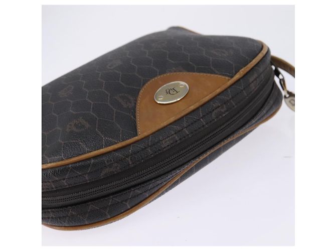 Sac à bandoulière en toile nid d'abeille PVC noir et or Auth BA5741 Christian Dior Doré - vue 6