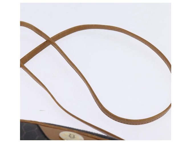 Sac à bandoulière en toile nid d'abeille PVC noir et or Auth BA5741 Christian Dior Doré - vue 8