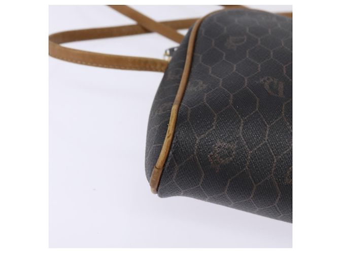 Sac à bandoulière en toile nid d'abeille PVC noir et or Auth BA5741 Christian Dior Doré - vue 9