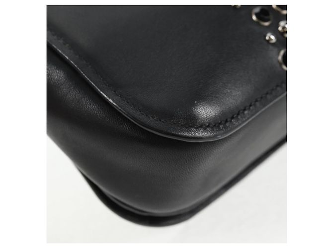 Miu Miu Ketten-Schultertasche aus Leder Schwarz Silber Auth 138395V - Ansicht 19