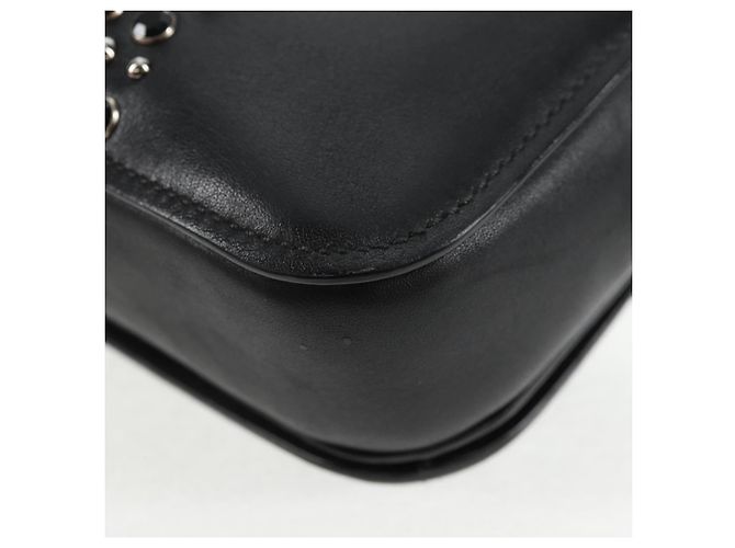 Miu Miu Ketten-Schultertasche aus Leder Schwarz Silber Auth 138395V - Ansicht 20