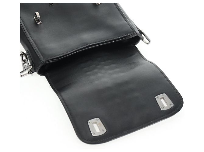 Miu Miu Ketten-Schultertasche aus Leder Schwarz Silber Auth 138395V - Ansicht 23