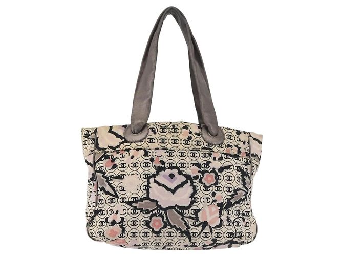 CHANEL Tote Bag aus Canvas Mehrfarbig Silber CC Auth 142753 Mehrfarben - Ansicht 2