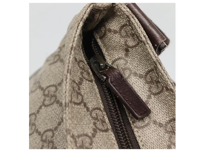 Gucci Borsa a Spalla GG Supreme in PVC Pelle Beige Argento 141198 Auth 141944 - vista 10