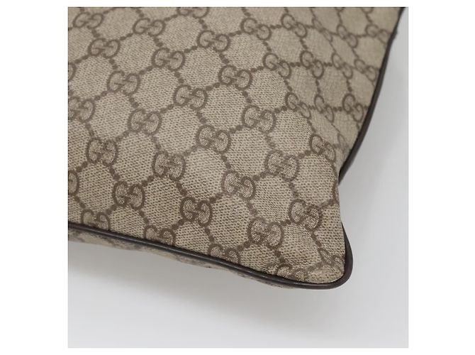 Gucci Borsa a Spalla GG Supreme in PVC Pelle Beige Argento 141198 Auth 141944 - vista 15