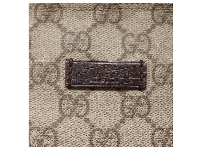 Gucci Borsa a Spalla GG Supreme in PVC Pelle Beige Argento 141198 Auth 141944 - vista 17