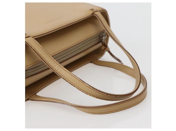 Burberry Bolso de mano de cuero beige plateado Auth BA5720 - vista 7