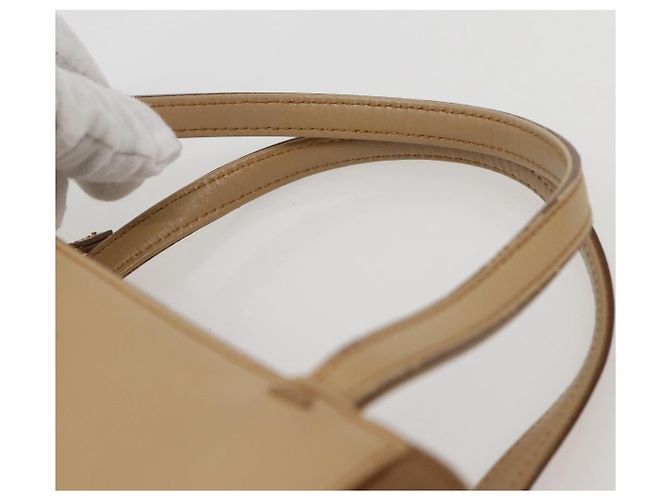Burberry Bolso de mano de cuero beige plateado Auth BA5720 - vista 8