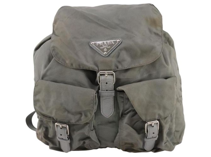 PRADA Rucksack aus Nylon grün silber authentisch 141751 - Ansicht 13