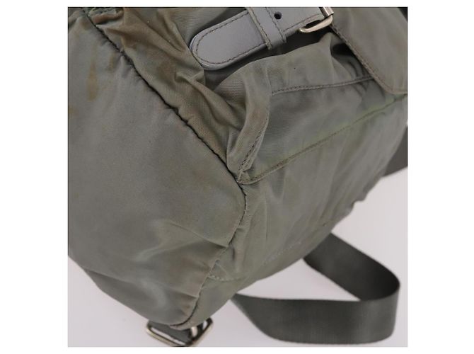 PRADA Rucksack aus Nylon grün silber authentisch 141751 - Ansicht 14