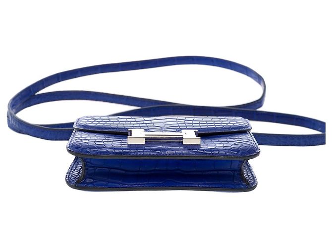 Hermès Borsa HERMES Constance in Pelle Esotica Blu - 102919 - vista 11