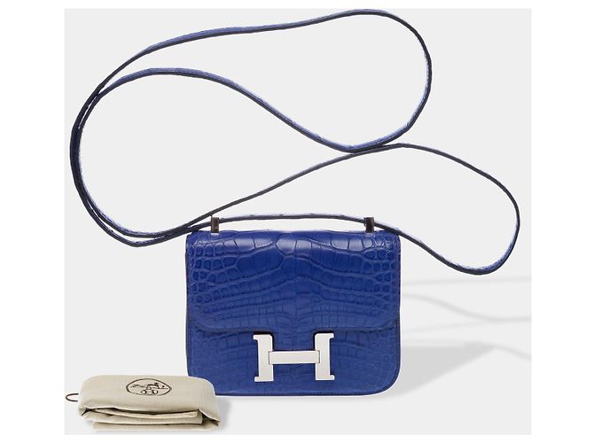 Hermès Borsa HERMES Constance in Pelle Esotica Blu - 102919 - vista 2