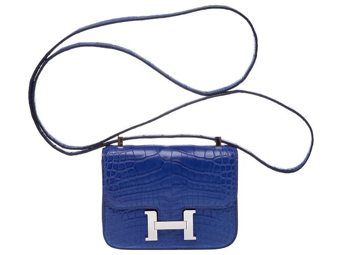 Hermès Borsa HERMES Constance in Pelle Esotica Blu - 102919 - vista 3