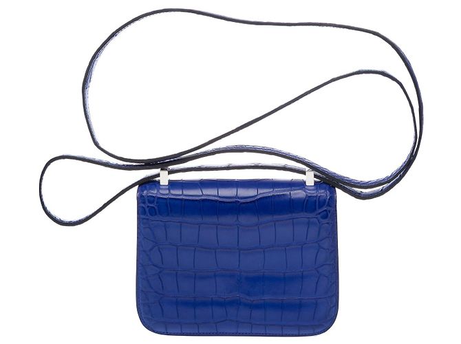 Hermès Borsa HERMES Constance in Pelle Esotica Blu - 102919 - vista 4