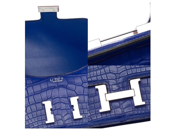 Hermès Borsa HERMES Constance in Pelle Esotica Blu - 102919 - vista 7