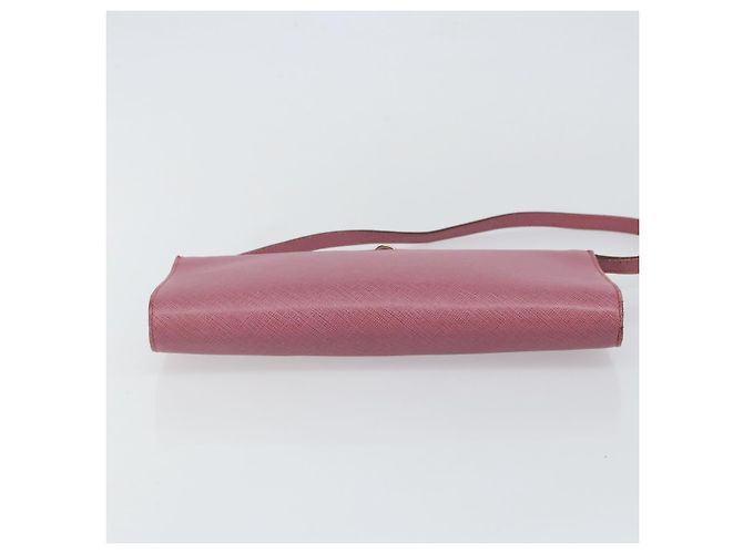 Pochette a spalla in pelle Gancini Salvatore Ferragamo Rosa Argento Auth bs29685 - vista 9