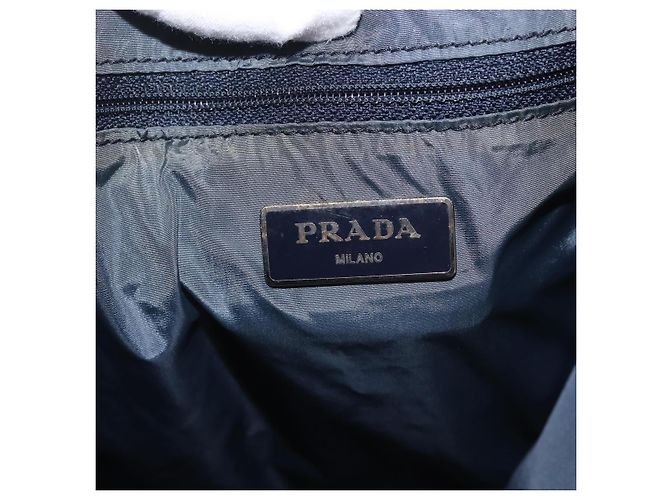 PRADA Tote Bag aus Nylon Blau Silber authentisch hk3057 - Ansicht 15