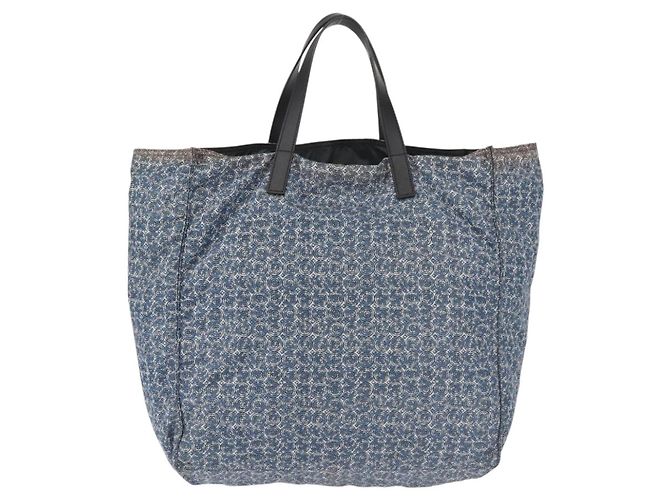 PRADA Tote Bag aus Nylon Blau Silber authentisch hk3057 - Ansicht 3