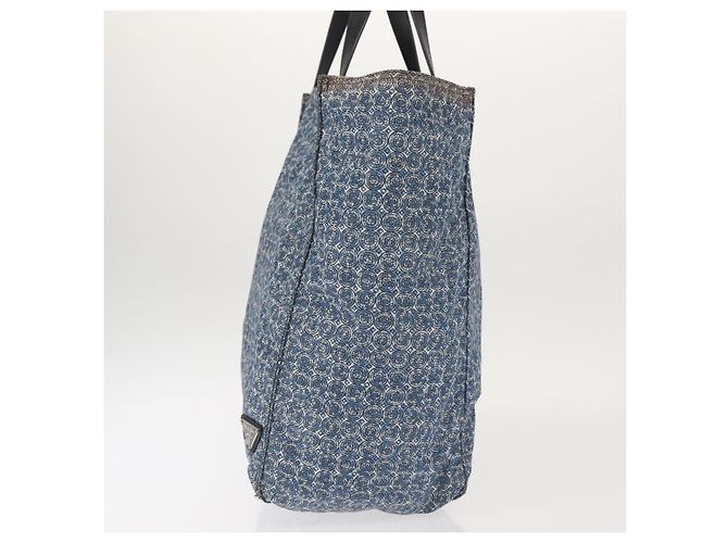 PRADA Tote Bag aus Nylon Blau Silber authentisch hk3057 - Ansicht 4