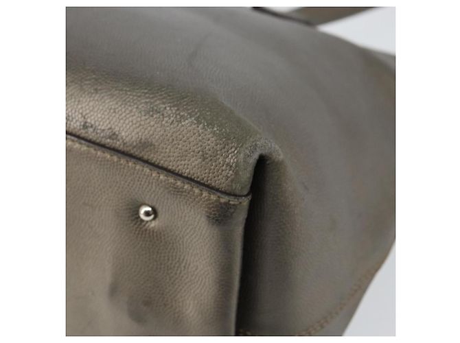 Bolsa Tote Gancini de couro bege e prata da Salvatore Ferragamo Auth hk2986 - vista 10
