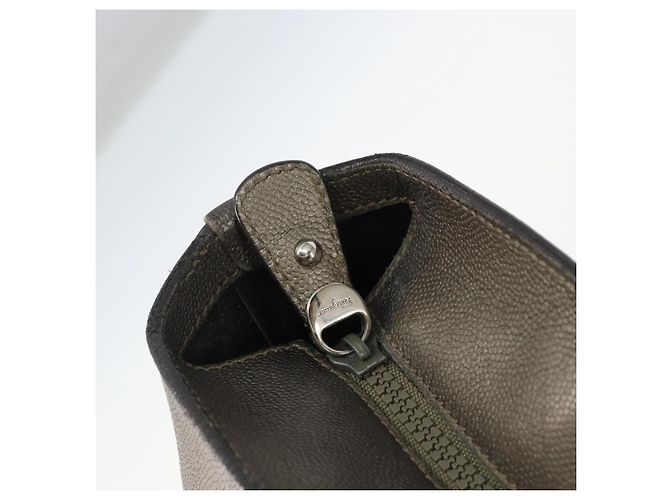 Bolsa Tote Gancini de couro bege e prata da Salvatore Ferragamo Auth hk2986 - vista 15
