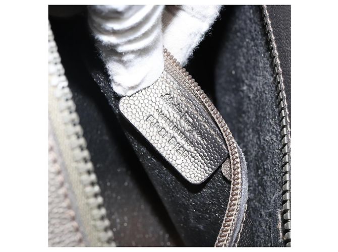 Bolsa Tote Gancini de couro bege e prata da Salvatore Ferragamo Auth hk2986 - vista 21