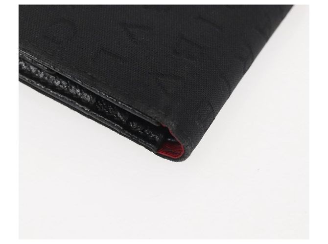 Bulgari Billetera Bifold BVLGARI Logo Mania de lona negra Auth am9073 - vista 10