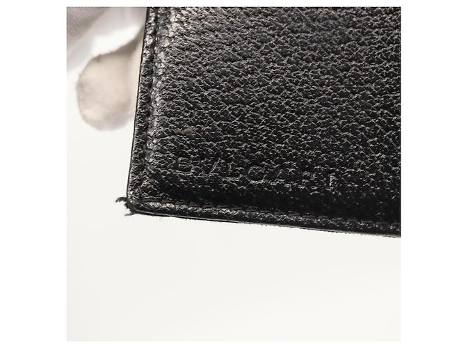 Bulgari Billetera Bifold BVLGARI Logo Mania de lona negra Auth am9073 - vista 14