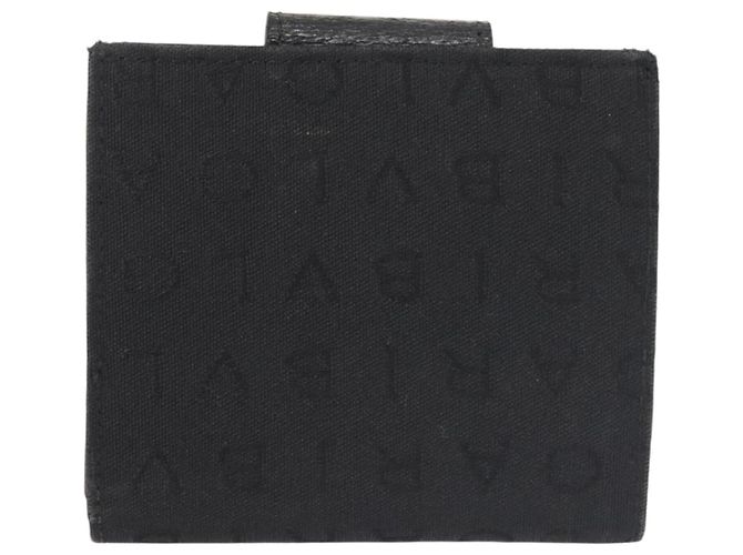 Bulgari Billetera Bifold BVLGARI Logo Mania de lona negra Auth am9073 - vista 3