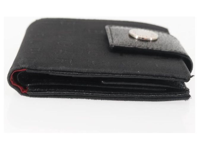 Bulgari Billetera Bifold BVLGARI Logo Mania de lona negra Auth am9073 - vista 4