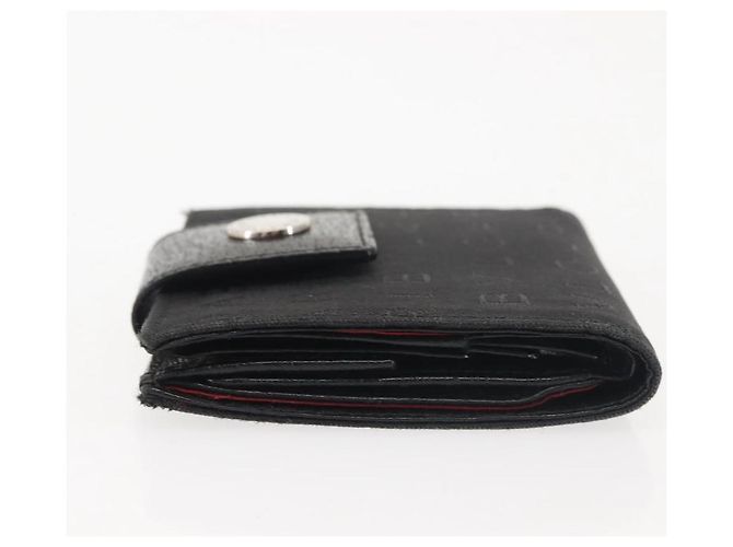 Bulgari Billetera Bifold BVLGARI Logo Mania de lona negra Auth am9073 - vista 5