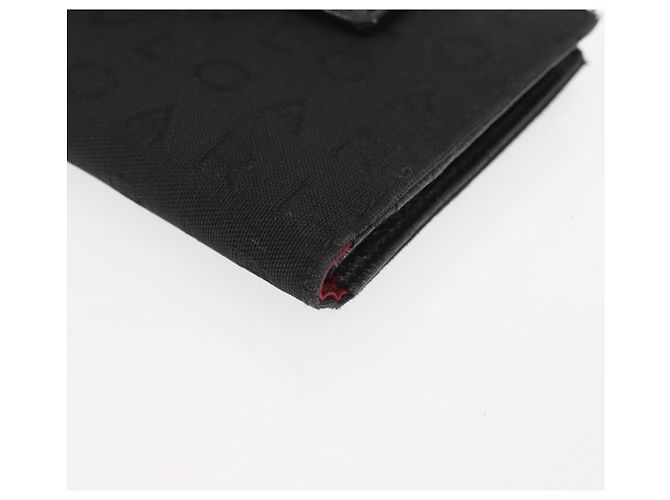 Bulgari Billetera Bifold BVLGARI Logo Mania de lona negra Auth am9073 - vista 9