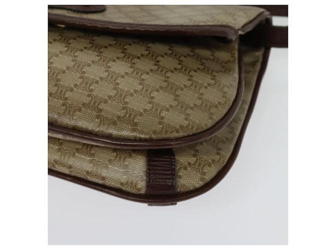 Céline Borsa a Spalla in Tela Macadam CELINE Beige Oro Auth BA4671 D'oro - vista 15