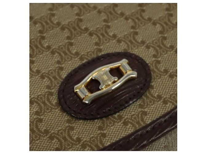 Céline Borsa a Spalla in Tela Macadam CELINE Beige Oro Auth BA4671 D'oro - vista 18