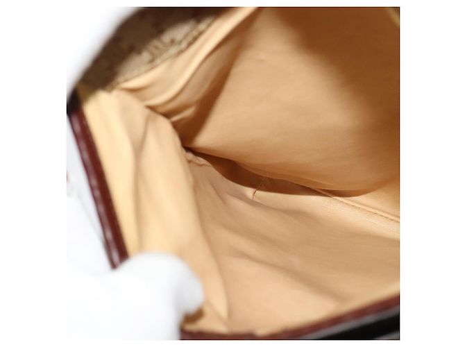 Céline Borsa a Spalla in Tela Macadam CELINE Beige Oro Auth BA4671 D'oro - vista 23
