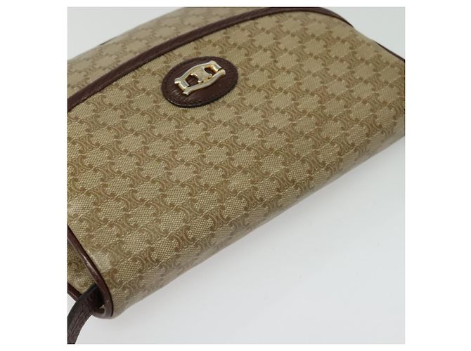 Céline Borsa a Spalla in Tela Macadam CELINE Beige Oro Auth BA4671 D'oro - vista 6