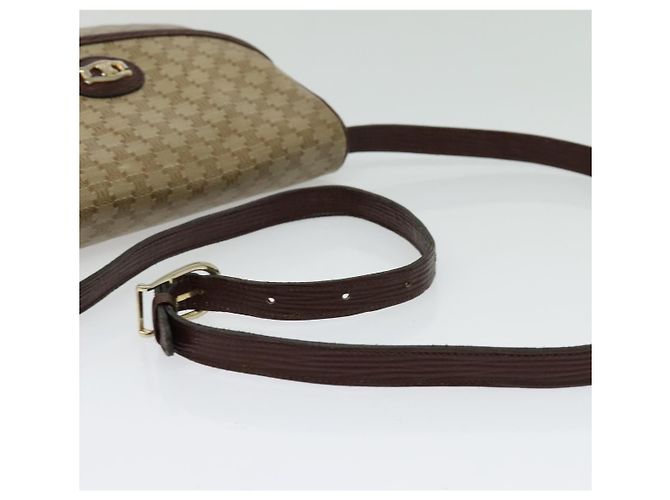 Céline Borsa a Spalla in Tela Macadam CELINE Beige Oro Auth BA4671 D'oro - vista 7