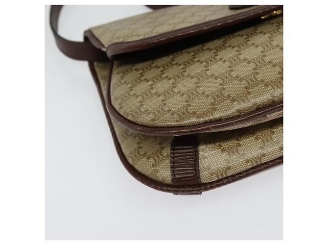 Céline Borsa a Spalla in Tela Macadam CELINE Beige Oro Auth BA4671 D'oro - vista 8